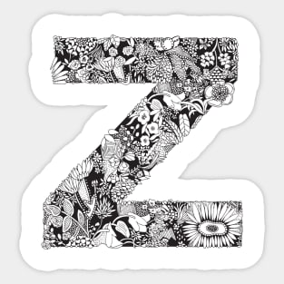 Floral Letter Z Sticker